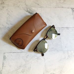 Ray-Ban Clubmaster Tortoise Shell Sunglasses +Case